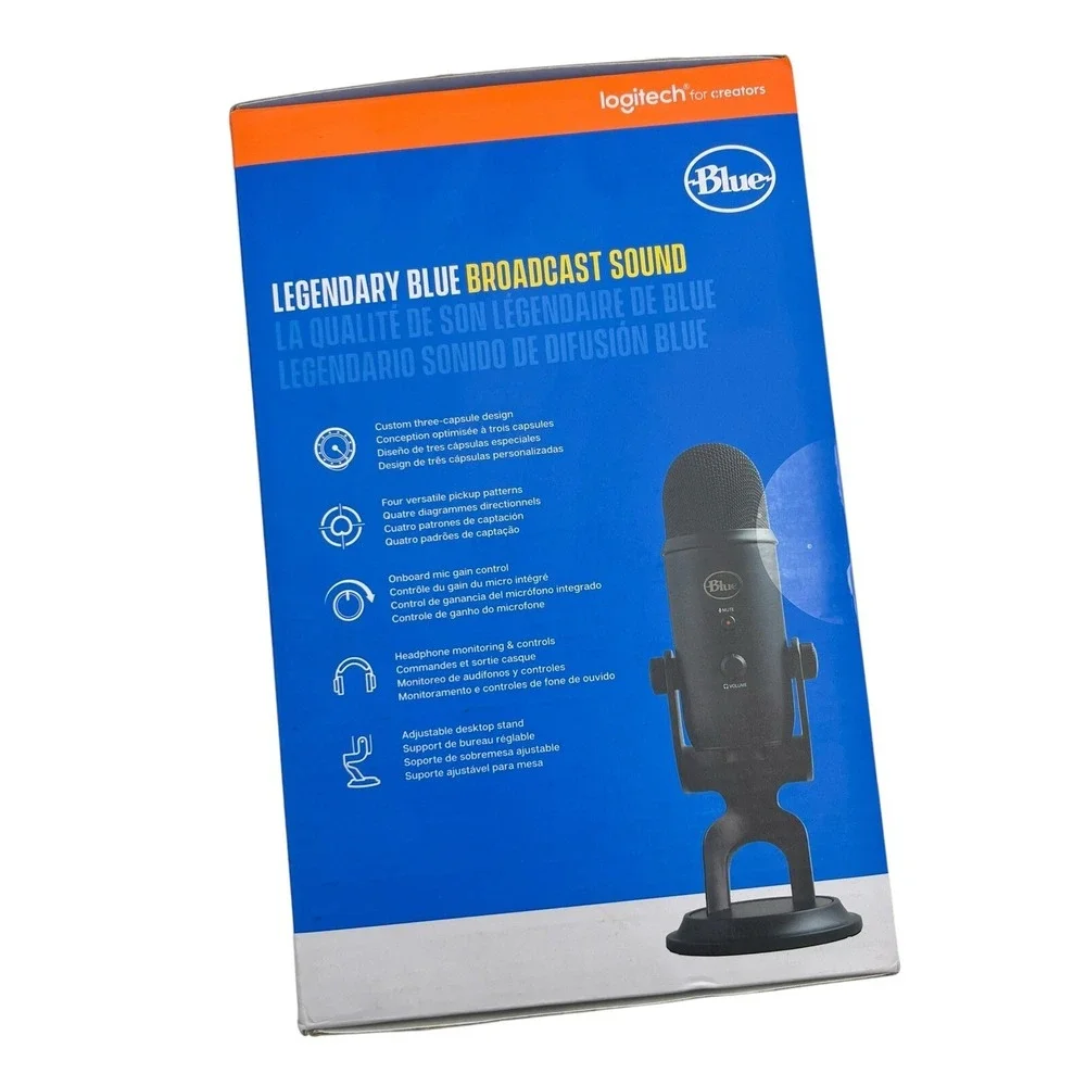 Blue Yeti USB Microphone Logitech for Creators for Gaming, Streaming, Podcasting